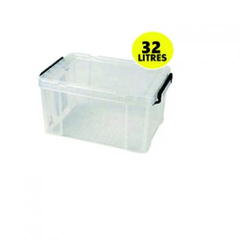 32L Clear Plastic Storage Container With Lid