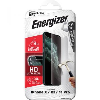 Energizer Glass Screen Proctector / iPhone X/Xs/11Pro (Pack of 5) Anti Scratch (100% Touch Responsive)