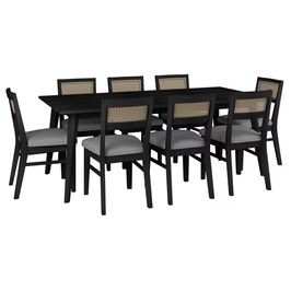 Malmo Dining Set 9pc Black