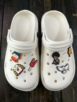 Limited Stock - White Croc like shoes (charms included)