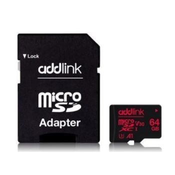 ADDLINK 64GB MICROSD UHS1 (CLASS10+ ADAPTER)  AD64GBMSXU3A