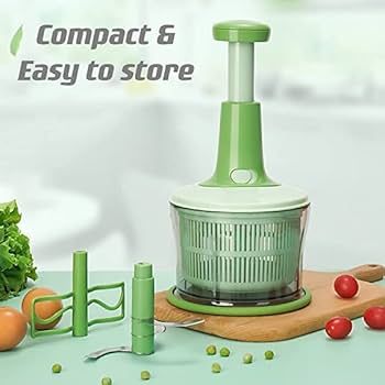 Hand Food Chopper with Salad Spinner Basket