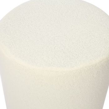 Boucle Ottoman White - Towelling fabric Round Coffee Table