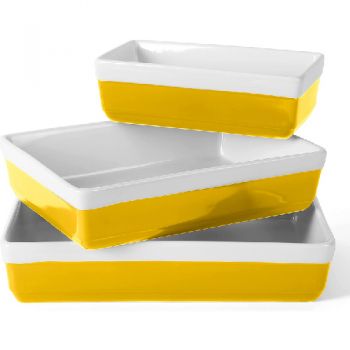 Martha Stewart 3pcs Two Tone Baker Set - Yellow