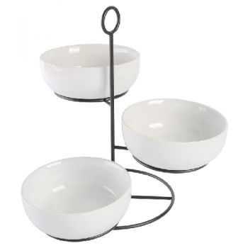 Gibson Home Gracious Dining 3 Tier 6 Inch Bowl Set - White