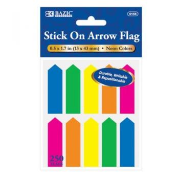 Bazic Arrow Flags / 1.3 x 4.3cm Neon Colours (Pack of 10)