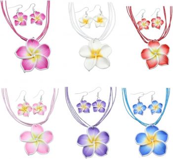 Polymer waxed Flower Jewelry Set 