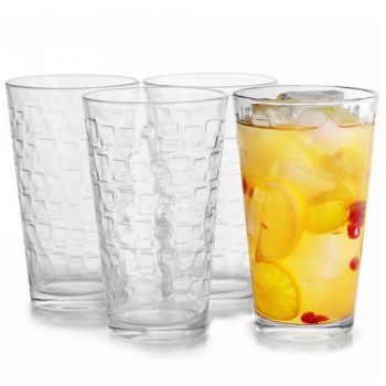 Gibson Home Great Foundations 4 Piece 473Ml Glass Tumbler Set