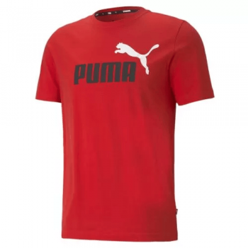 PUMA ESS+ 2 COL LOGO TEE RED
