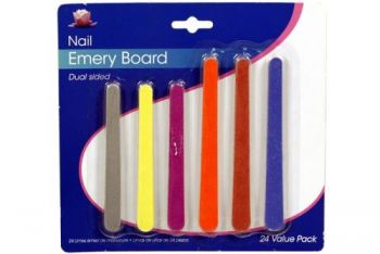 Nail Emery Board Pack / Pack of 24 (Assorted Colours, Double Sided & Two Sizes)