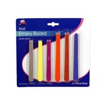 Nail Emery Board Pack / Pack of 24 (Assorted Colours, Double Sided & Two Sizes)