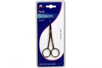 Straight Cuticle Nail Scissors / 10cm (Stainless Steel)