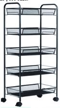 Metal Rack With Hooks - 5 Layer