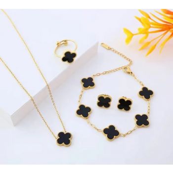 Clover Necklace, Bracelet, Earring & ring Sets