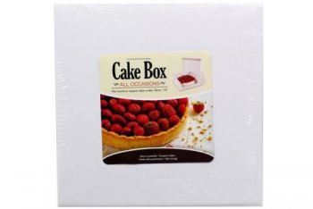 Cake Box / Fits Round or Square Cakes Under 25cm (Cardboard & White)