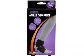 Neoprene Ankle Support / One Size Fits All (Single Pack)(Reversable for Use On Both Ankles)