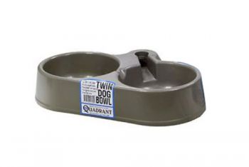Twin Dog Bowl - Auto Watering / 34 x 25 x 7cm (Assorted Colours) Made in Australia
