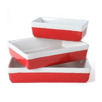 Martha Stewart 3 Piece Baker Set - Red