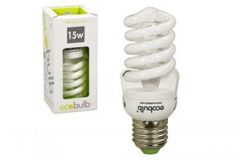 Ecobulb Compact Fluorescent Globe - Screw Fitting / 15W E27 (Warm White Light)