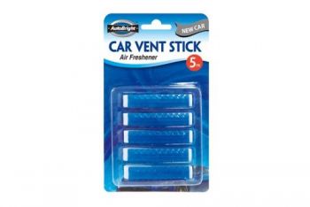 AutoBright Vent Stick Air Freshener - New Car / Pack of 5