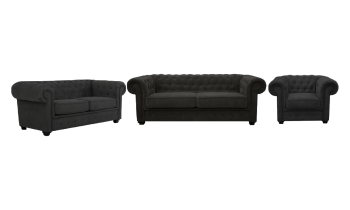 Medina 3+2+1 Fabric Sofa Black