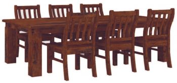 Tobago Dining Set 7pc Pine