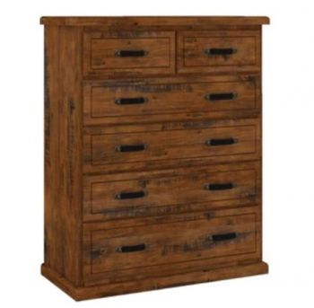 Tobago Dresser 6-Drawer L1050 x W450 x H1270mm Pine