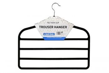 Felt Non-Slip Trouser Hanger / 45 x 41cm (4 Bar Rail)