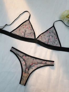 Wireless Mesh Lingerie Set #XL