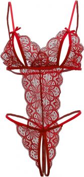 Crotchless Lace Bodysuit #XL