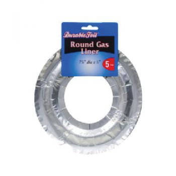 Durable Foil - 5 Pack Round Gas Liner 7 5/8