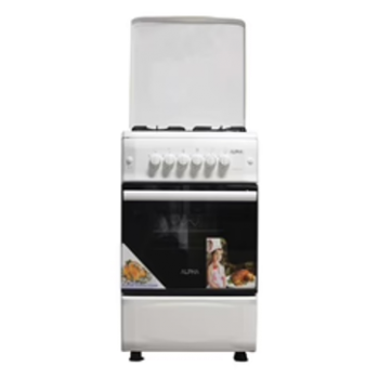 Alpha Classic Upright Gas Cooker 4B White 60cm