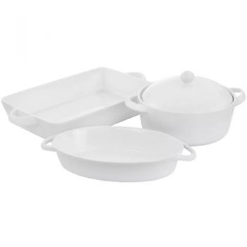 Gibson Home 4pcs Gracious Dining Bakeware Set - Casserole & Baker - White