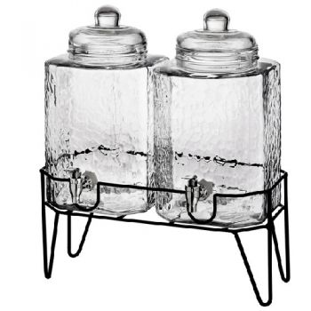 Gibson Home - Party Duo Twin Dispenser Set With Lid And Rack - 3.7l