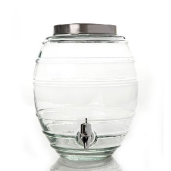 General Store 2 Gallon Beverage Dispenser With Lid Barrel Shape 7.6l