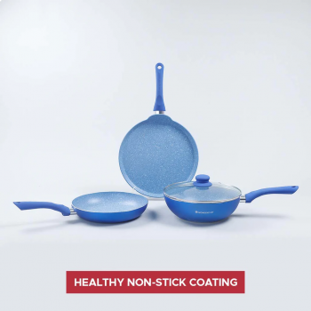 WONDERCHEF ROYAL VELVET NON-STICK 4PC COOKWARE SET-BLUE-63152299