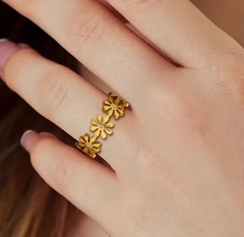 18K Gold Plated Stainless Ring #Size 9