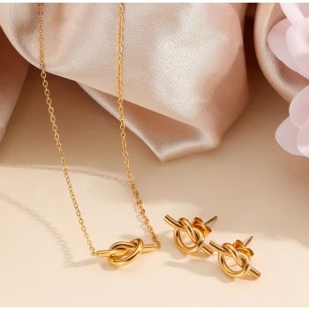 18K Gold Plated Knot Jewelry Set
