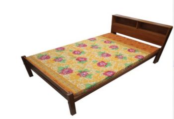 ICON DOUBLE BED WITH BOOK CASE HEAD BOARD STAIN FINISH