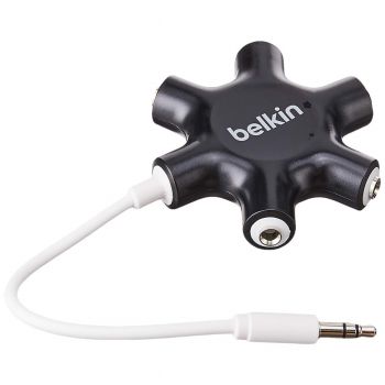 BELKIN ROCKSTAR 5-JACK 3.5 MM AUDIO HEADPHONE SPLITTER MINI-PHONE FEMALE AUDIO - BLACK