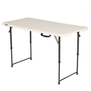 Lifetime 4FT Bi-Fold Blow Mould Trestle Adjustable Table. 