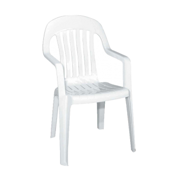 Plastic Chair High Back White MIL