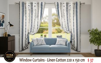 Modern Cotton Linen Window Curtain