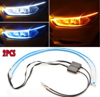 LED DRL Light Amber Flexible Turn Signal Strip for Headlight