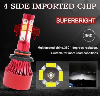 4 sides led headlight bulb super bright 55w 