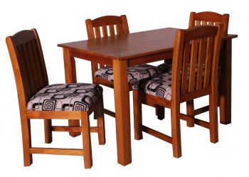 ICON KADAVU 5PCS  DINING SET - PADDED SEAT  WITH WOODEN LEAN