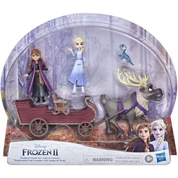 Disney Frozen 2 Sledding Friends Set, Includes Anna, Elsa, Bruni, and Sven