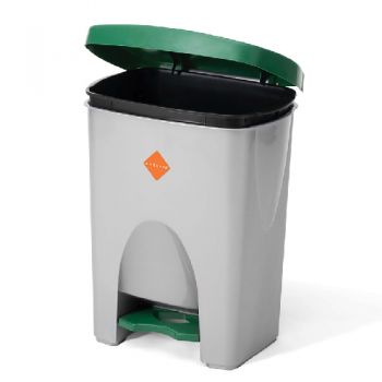 Phoenix Delux Pedal Bin Silver/Green- 18L 