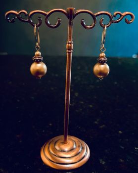 Earring - Swarovski Crystal Pearl ( Gold) 