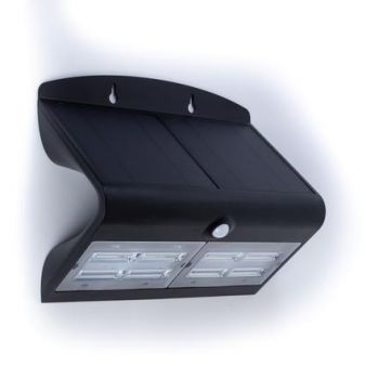 Glitz Velocity Solar LED Wall Light With PIR Sensor 800 (Black)
